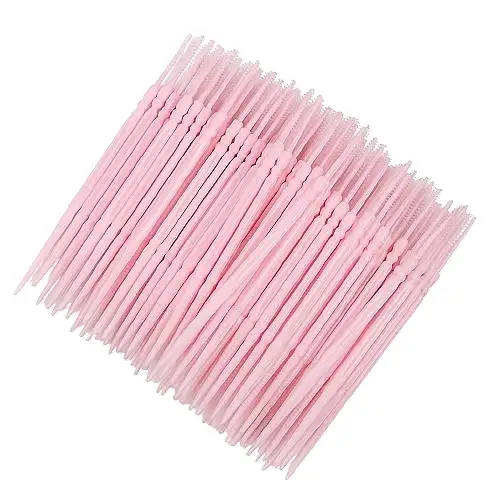 Silikone dobbeltsidede mellemrumstandbørster, lyserøde, 200 stk. 84844748