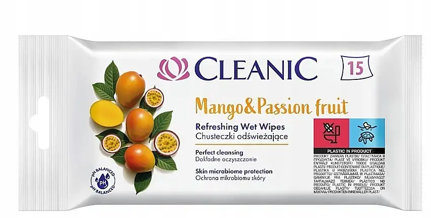 Opfriskende vådservietter "Mango og passionsfrugt" 20940403