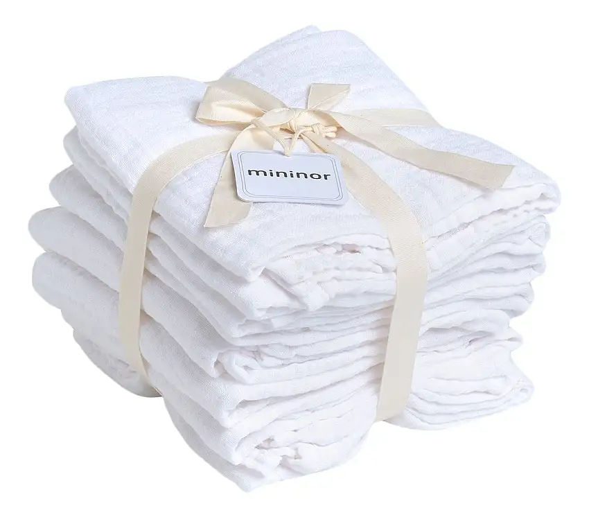 Mininor Økologiske Stofbleer Hvid - 8 stk.