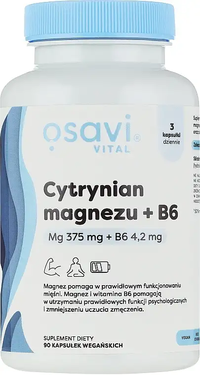 Magnesiumcitrat + B6 kosttilskud, Mg 375Mg + B6 4.2Mg 64565963