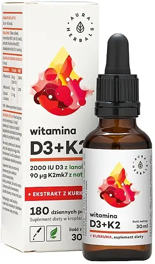 Kosttilskud 'Vitamin D3 2000 IE + K2 + gurkemejeekstrakt' 43668578
