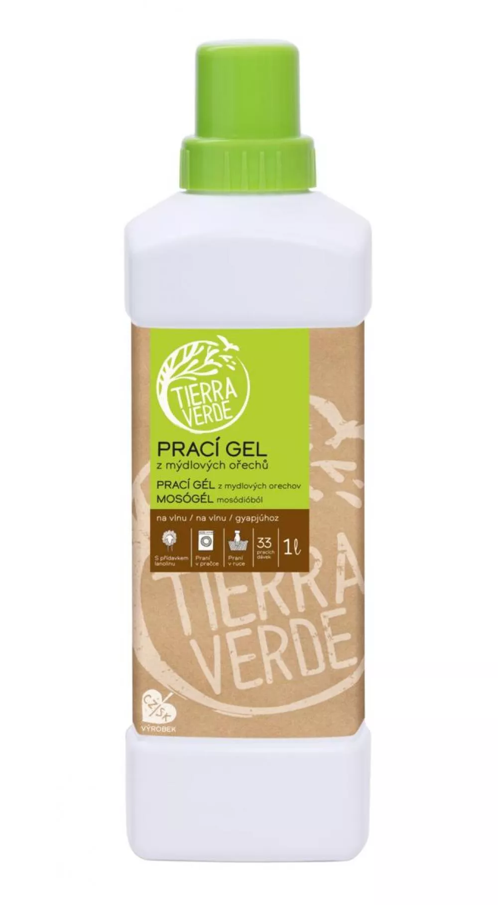 Tierra Verde Vaskegel fra sæbenødder til uld og funktionelt tekstil, 1 l