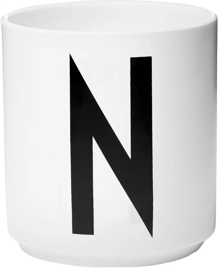 Design Letters Personlig Porcelæn Kop A-Z Hvid N