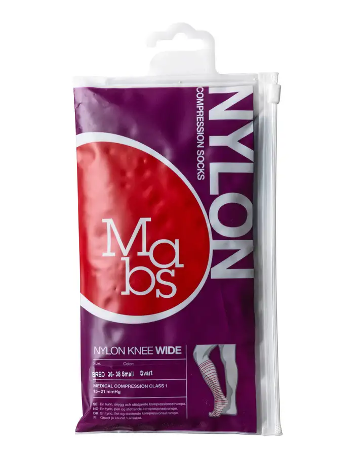 Mabs Nylon Knæstrømpe Wide Sort Sand S