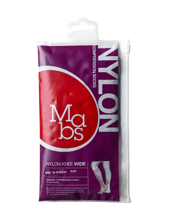 Mabs Nylon Knæstrømpe Wide Sort Sand M