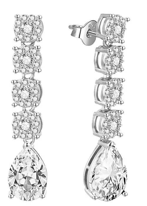 Skinnende drop øreringe med zirkoner 89584849