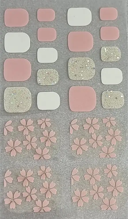 Selvklæbende gel-klistermærker til pedicure, beige-guldfarvet blomst 17281937