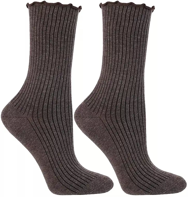 Dame lange bomuldsstrømper, CSL250-937, brune 72927570