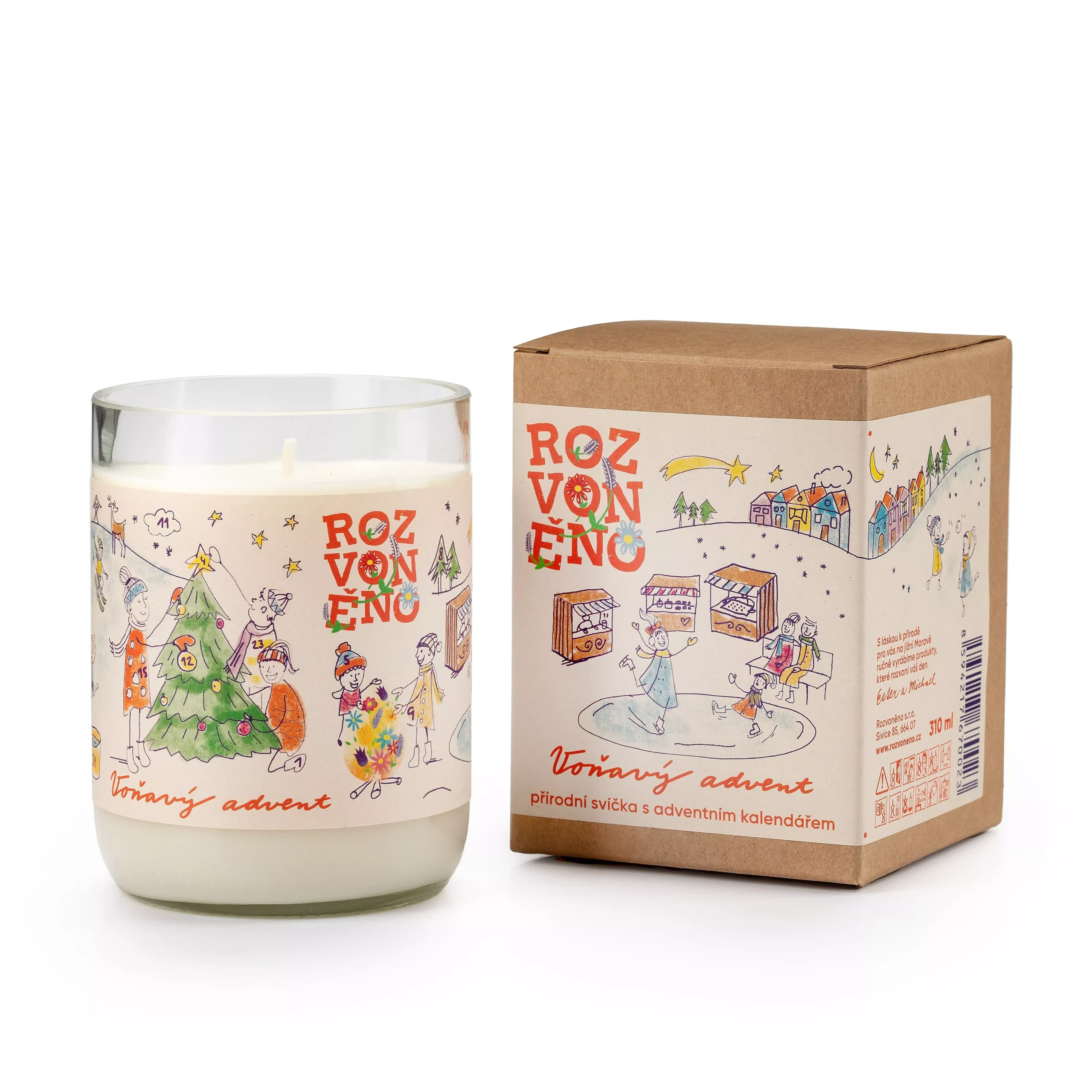 Rozvonet Duftlys - Duftende advent (310 ml) - med mandel, muskatnød og vanilje