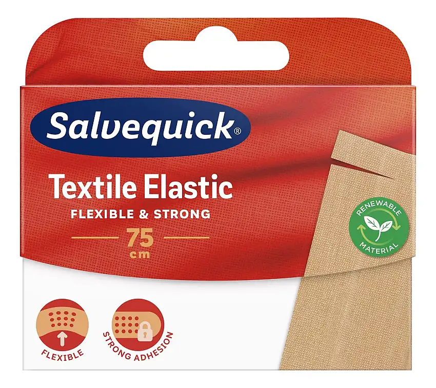 Salvequick Textile Elastic Plaster - 75 cm