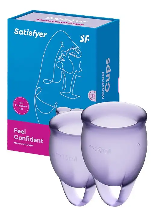 Satisfyer Feel Confident Menstruationskop, Purple - 2 stk.
