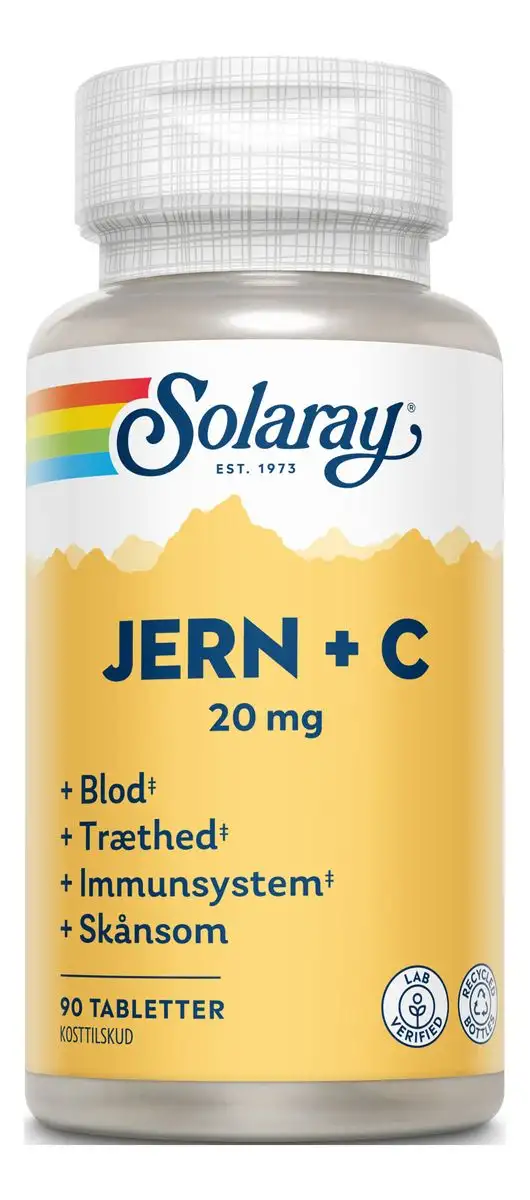 Solaray Jern+C 20 mg - 90 tabl.