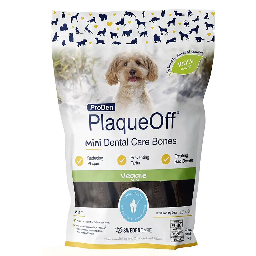 Swedencare PlaqueOff Mini Dental Bones Veggie - 20 stk.
