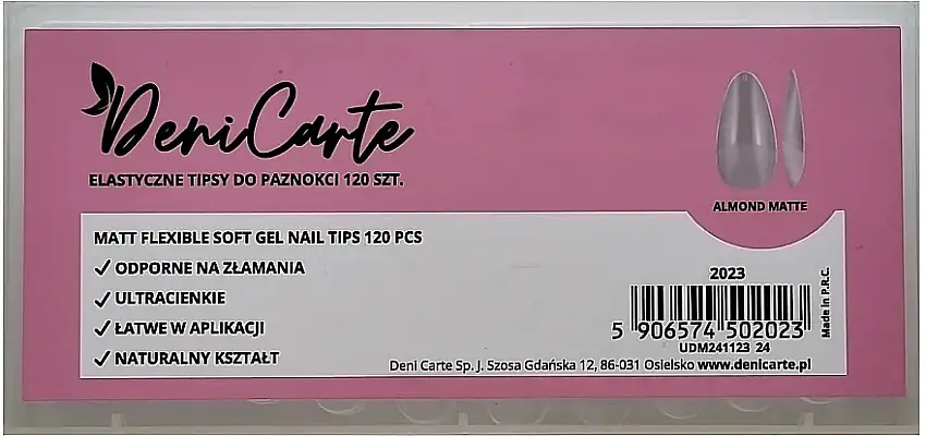 Negleforlængelsesgelspidser "Almond", mat, 120 stk. 26797029
