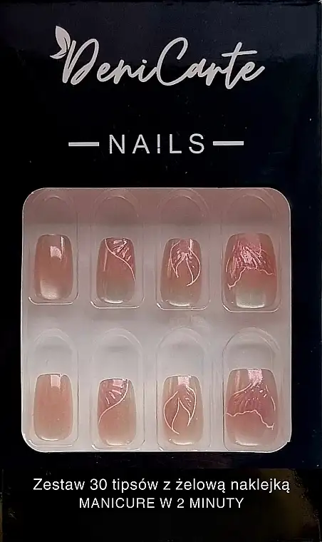 Kunstige negle, firkantede, havfruehale, 30 stk. 69316745