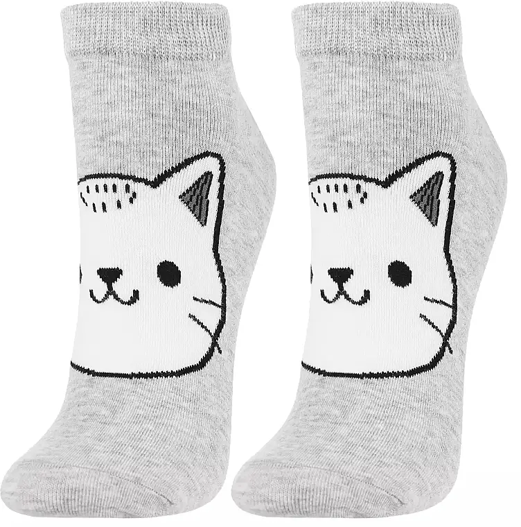 Dame bomulds ankelsokker, CSD240-144, grå 47368420