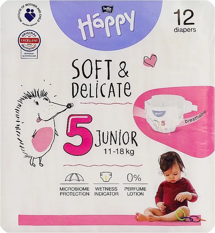 Babybleer 11-18 kg, str. 5 Junior, 12 stk 42784541
